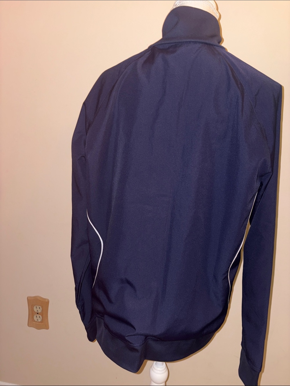 Under Armour Dark Navy Full Zip Track Jacket with White Logo - Picture 3 of 9